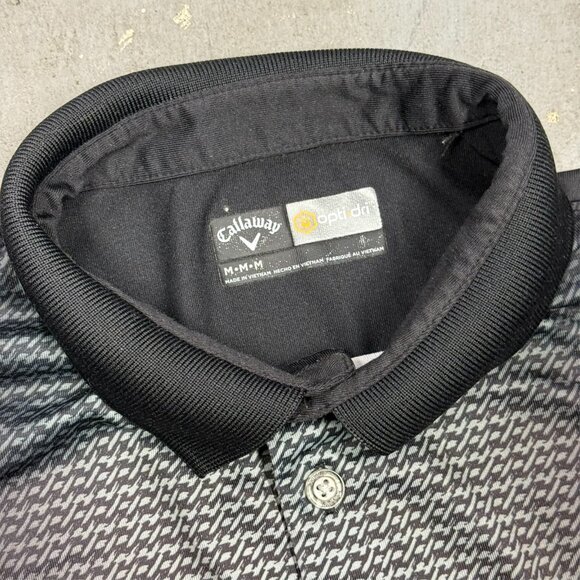 Callaway Golf Shirt Opti Dri Short Sleeve Stretch Polo Grey Silver Medium - Picture 6 of 8